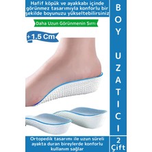 Wintoup Rahat Bot Spor Ayakkabısı Kadın Erkek 1.5 cm Boy Uzatan Gizli Topuk Yükseltici Köpük Tabanlık 2 Çift