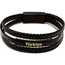 Herşey Nota Türkiye Savaşçı Serisi Hakiki Deri Erkek BILEKLIK-1160