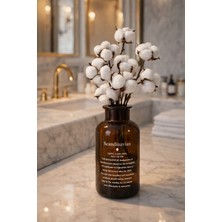 Penthouse Amber Cam Dekoratif Vazo Scandinavian+Pamuk Çiçeği Hediye