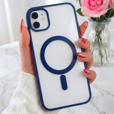 Fibaks Apple iPhone 11 Kılıf Magsafe Wireless Şarj Özellikli Tam Koruma Renkli Sert Silikon Ege Kapak