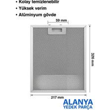 Hgnm E-Trading 217X326 Davlumbaz Aspiratör Filtresi (218X325-215X325)FILTRE Teli Kasetfiltre