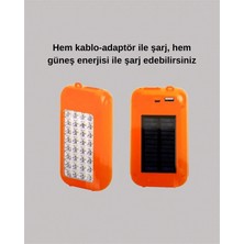 Nacario Bfs Güneş Paneli Destekli ve LED Işıldak – 10000 Mah, Çift Usb, Kullanım Için