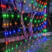 Nacario 1x2 Metre Dekoratif File Ağ Perde 192 LED 8 Animasyonlu Farklı Işık Modu Rgb Fişli