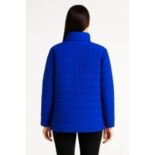 Bi Baksana Bomber Mont Ceket – Su Itici Kumaş, Kapitone Astarlı, Fermuarlı, Kışlık - Saks Mavisi