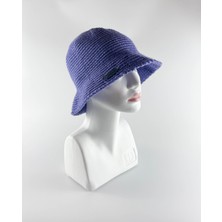 Kidilia Kışlık Lila Renkli El Örgüsü Bucket Şapka