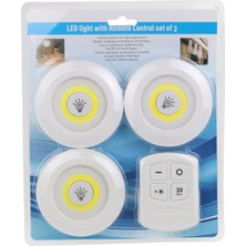 Ttt Uzaktan Kumandalı Yapışkanlı 3'lü LED Spot Lamba