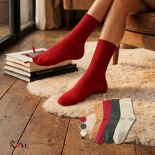 Kral Socks Kadın 4 Çift Pamuklu Tenis Yarım Konç 200 Iğne Dikşisiz Soft Renkler Unisex Terletmez Çorap