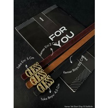 Fiori 3'lü Yazı Tokalı Ince Kadın Kemeri, Ceket Kemeri, Gömlek Kemeri, Elbise Kemeri