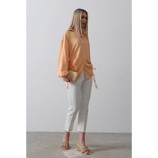 Bi Baksana Biye Detaylı Ayrobin Gömlek - Somon