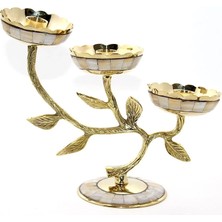 Magicool Pirinç Sedefli 3'lü Şamdan 5935