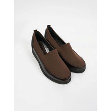 Kuum K152-509 Comfy Kahverengi Kadın Dolgu Taban Ayakkabı