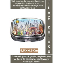 Wintoup Özel Model Konsept Hediyelik Dekoratif Şık Istanbul Temalı 2 Bölmeli Hap Tablet Ilaç Saklama Kutusu