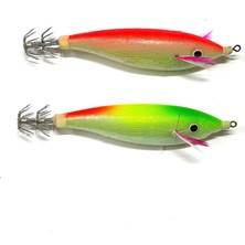 2'li Set Sasa Parlak Kumaş Fosforlu Kalamar Zokası 9 cm 18 gr