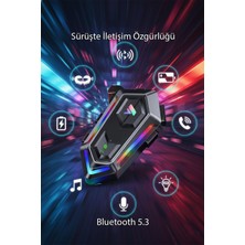 Tekvora V20 Max Bluetooth 5.3 Motosiklet Kask Interkom 2 Kişi Eşleşmeli Su Geçirmez Rgb Işıklı