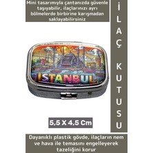Wintoup Özel Seri Konsept Hediyelik Dekoratif Şık Istanbul Temalı 2 Bölmeli Hap Tablet Ilaç Saklama Kutusu