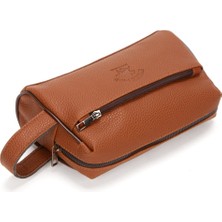 Newish Erkek Vegan Deri Siyah Portföy Clutch Traş Kozmetik Bakım ve Günlük El Çantası  NEW381