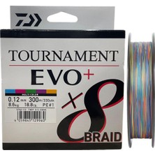 Daiwa Tournament Evo+ 300M 0.12MM 8x Multi Color Ip Misina