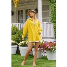 Bi Baksana Kadın Uzun Kollu Oversize Gömlek