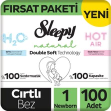 Sleepy Natural Double Soft Fırsat Paketi Bebek Bezi 1 Numara Newborn 100 Adet