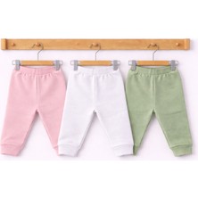 Can Baby %100 Organik Pamuk Bebek Alt 3’lü Set – Unisex Pembe Beyaz Yeşil