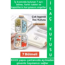 Wintoup Seyahat Çanta Boy Tablet Kapsül Karışımı Önleyen Kilitli 7 Izgara Bölmeli Pratik Ilaç Saklama Kutusu