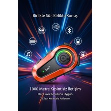 Tekvora Q08 2x Motosiklet Kask Interkom Kulaklık | 2 Kişi Eşleşme, 1000 M Mesafe, Su Geçirmez