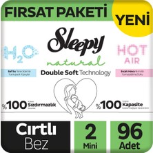 Sleepy Natural Double Soft Fırsat Paketi Bebek Bezi 2 Numara Mini 96 Adet