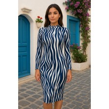 Bi Baksana Kadın Uzun Kollu Mikro Midi Elbise