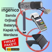 Ingenico IWE280 3'lü Birebir Orjinal Set - Batarya, Kapak ve Merdane (Fırsat Paketi)