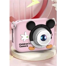 Marsilyan Mini 1080p Hd Çocuk Kamera Dijital Fotoğraf Makinesi 2.0 Inç Ekran 5 Adet Oyun Pembe