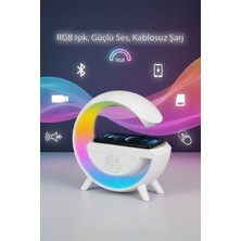 Tekvora Rgb Işıklı Bluetooth Hoparlör Kablosuz Şarjlı Masa Lambası USB Sd Destekli