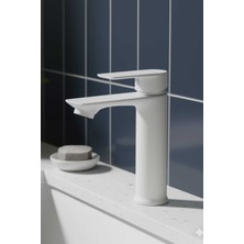 Kca Armatür Beyaz Sabit Gövde Sıcak Soğuk Çift Su Girişli Lüx Banyo Lavabo Bataryası