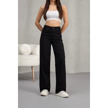 Palazzo Siyah Yüksek Bel Jeans