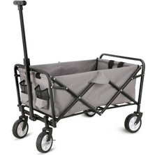 Lex YW54259 Katlanabilir Tekerlekli Kamp Plaj Taşıma Arabası Gri 75X46X88CM
