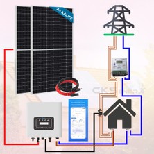 Cks Enerji Şebeke Destekli On-Grid Solar Güneş Enerji Sistemi 5kw Trifaze (4.4kwh)