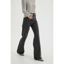 Palazzo Koyu Füme Yüksek Bel Jeans