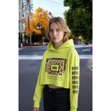 Astap Kapüşonlu Crop Sweatshirt Oversize Geniş Kalıp Iki Iplik Şardonsuz