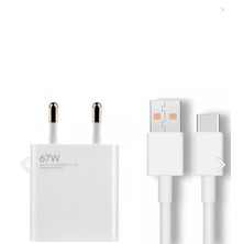 Tactech Xiaomi 13 Pro / Redmi Note 14 Pro / Redmi 13C / Redmi 12 / Poco X5 / Redmi 9t / 12T / 12S Uyumlu USB Type-C 67W Turbo Şarj Aleti