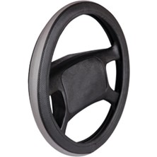 Otohousse Deri Direksiyon Kılıfı Geçme Çemberli Siyah Gri F-68