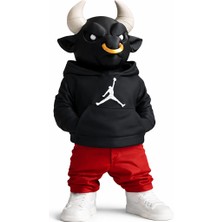 Boğa Kafalı Sokak Stili Figür – Kapüşonlu Sweatshirt Detaylı Dekoratif Koleksiyon Biblosu (Renk Seçenekli)