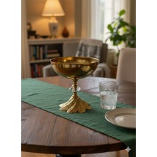 Öz-Turan Metal Ayaklı Gold Dekoratif Obje Biblo Salon Aksesuarı ÇAP:16CM Gold