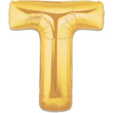 Magicool T Harf Folyo Balon Altın Renk  40 Inç