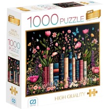 Ca Games Çiçekler ve Kitaplar 1000 Parça 2,2mm Kalınlık 48X68CM Profesyonel Hobi Puzzle Yapboz Serisi