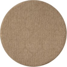 Halımax Seyran Halı 669 Bej India Jüt Yuvarlak Hasır Modern Koridor Mutfak Balkon Halısı