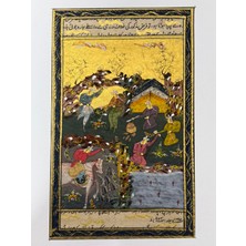 Hasyılmaz Altın Gökyüzü, Sessiz Nehir Adlı El Yapımı Minyatür Resim 30X20 cm