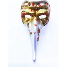 Magicool Turuncu Renk Işlemeli Seramik Malzemeden Imal Venedik Uzun Maske Magnet