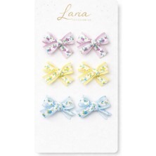 Şık Çiçek Desenli Kız 6'lı Bebek Çocuk Klipsli Toka Set