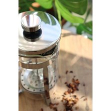  cam french press 350 ml ısıya dayanıklı kahve ve bitki çayı demleyici