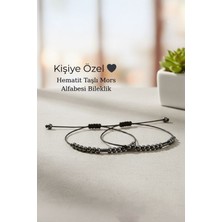 Hippolyta Özel Tasarım Hematit Taşlı Mors Alfabesi Bileklik – Kişiye Özel Hediye -Sevgililer Gününe Özel Hediye