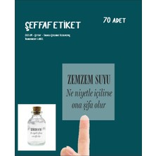 43 Cici Süsler Organizasyon Hediye Etiketi Zemzem Suyu Şişe Etikert 3x3 cm Şeffaf